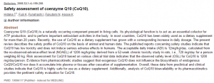 coq10 safety assessment