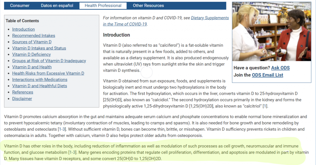 vitamin D3 Factsheet NIH